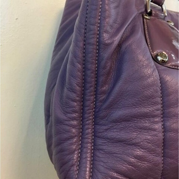 Lenny e Cia Purple Quilted Leather Large Satchel - Picture 2 of 8